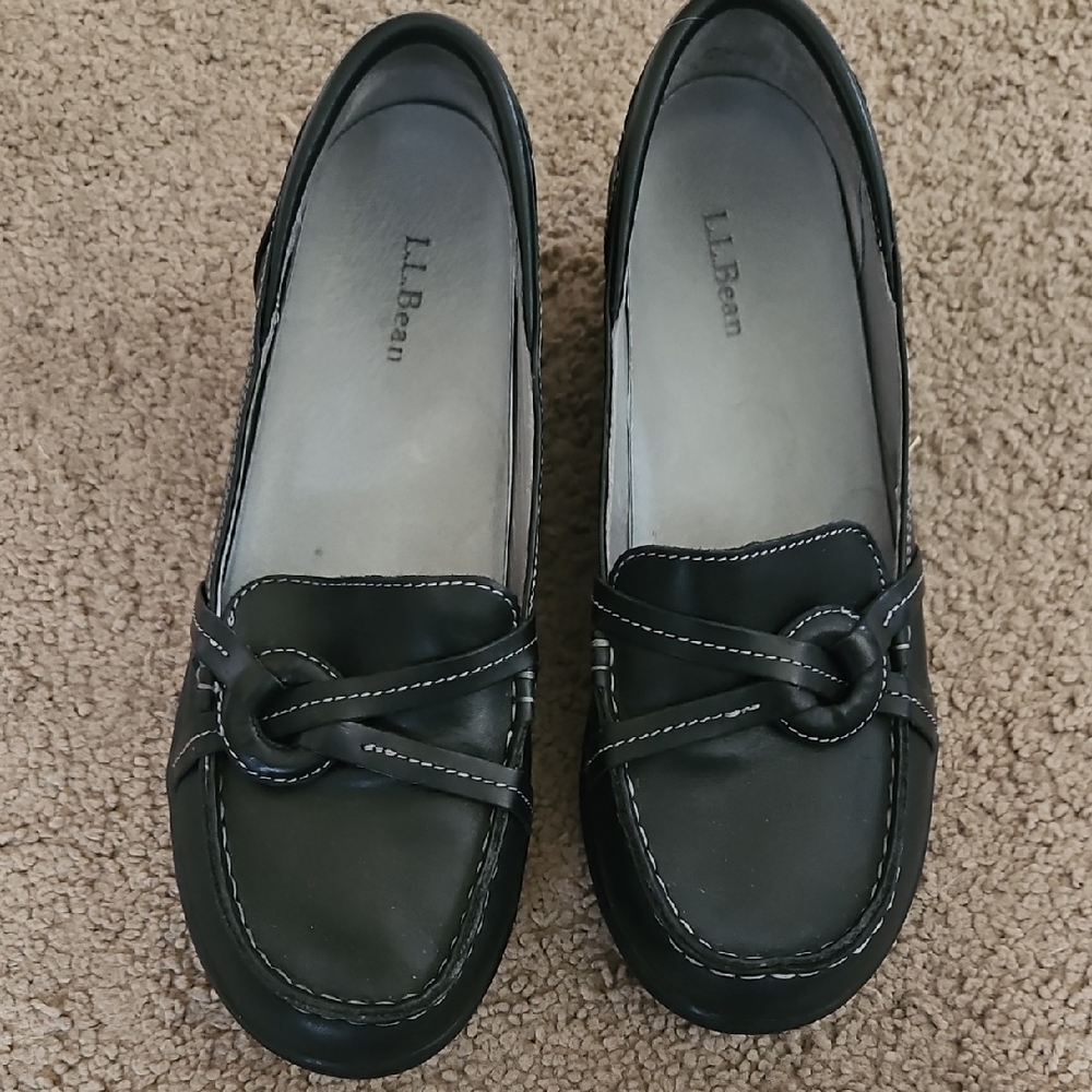 L.L. Bean Women's Classic Black Leather Loafers